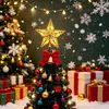 Ponteira de Árvore de Natal LED Eletrônica Brilhante 3D Estrela Cinco Pontas Decoração de Natal Presente Plástico Luzes Piscantes Transfronteiriço