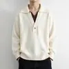Suéter de Punto Falso Dos Piezas con Cuello para Hombre Temporada Otoño/Invierno 2026 Nuevo Estilo Camisa Polo Doble Cuello en V Ropa de Lana Ropa Interior