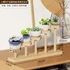 Estante de Almacenamiento de Escritorio de Madera Maciza Adornos Pequeños Suculentas Figuras Perfume Compromiso Fruta Estante para Vino Estante de Exhibición Soporte de Exhibición de Niveles