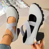 Tacones Altos Antideslizantes de Tira Cruzada Tallas Grandes Zapatos Casuales Individuales Europeos y Americanos Tira Cruzada Retro Suela Gruesa Tacón Grueso Zapatos de Mujer