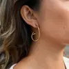 Pendientes de Línea Jieding de Acero Inoxidable y Oro de 18 Quilates Lujo Accesible Pendientes de Gama Alta Pendientes Europeos y Americanos Acero de Titanio Joyería Transfronteriza