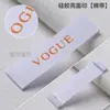 Marcas de Ropa Personalizadas Marcas de Tejido Blanco y Negro para Mujer Cinturón de Algodón Marca Registrada Estéreo 3D Fuente de Fábrica Marcas de Cuello con Impresión de Silicona