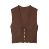 Ropa de Mujer Transfronteriza 2026 Verano Nuevo Producto Estilo Europeo y Americano Elegante Sin Mangas Transparente Bordado Chaleco Top 7521/016