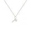 Collar Colgante de Perla con Símbolo Musical Chapado en Plata 925 Oro de 18K Línea de Lujo Accesible para Mujer Estilo Normcore Cadena para Clavícula Apilada