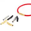 Pulseira de Cordão de Couro de Aço Inoxidável 3,0mm Fivela Resistente ao Desgaste Cordão de Couro Pendurado Fecho de Pressão Usável Ouro Duro Miçangas Cordão de Mão