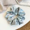 Scrunchie de Cetim com Strass Estilo Francês para Mulheres, Elástico de Cabelo Estilo Preguiçoso, Corda Grande para Rabo de Cavalo, Acessório de Cabelo Suave e Elegante