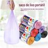 Colete engrossado saco de lixo doméstico portátil colorido saco de lixo grande saco plástico para sala de estar e cozinha sem mãos sujas