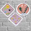 Marco de Fotos de Lino Estilo Pastoral DIY Decoración de Ambiente de Jardín de Infancia Adornos Colgantes Creativos Redondos y Cuadrados Decoración de Pared de Esquina Adornos Colgantes