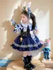 Vestido de Verão 2025 Meninas Honey Novo Uniforme de Policial Coelho Judy Infantil Saia Vestido de Princesa de Verão