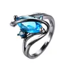 Amazon Wish Oro Negro Forma de S Circonita Anillo de Diamante de Alta Gama Moda Masculina Simple Estilo Europeo y Americano Anillo Venta al por Mayor