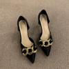 Zapatos sencillos para mujer, primavera 2025, nuevos zapatos de mujer, diseño Sense, zapatos de dama de honor de nicho, zapatos de boda, tacones de aguja franceses puntiagudos, tacones altos.