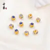 Miçanga Espaçadora Flor Trevo de Quatro Folhas Azul Queimado Cloisonné Suporte de Flor Nuvem de Volta Pulseira Colar de Miçangas Artesanal DIY Acessórios de Esmalte