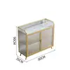 Aparador de Lujo Ligero, Gabinete Moderno Minimalista de Hierro y Vidrio, Barra de Cocina, Estante de Almacenamiento para Apartamentos Pequeños y Medianos