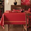 2026 Mantel Rojo Nuevo Impermeable y a Prueba de Aceite Mantel que No se Lava Decoración de Año Nuevo Atmósfera Festival de Primavera Mantel para Mesa de Café