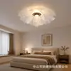 Luminária de Teto Floral de Luxo com Dimerização de Três Cores, Design de Folha de Lótus Ondulada em Acrílico para Quarto, Quarto de Hóspedes e Escritório Luminária de Teto LED