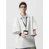Camiseta de Manga Corta con Cuello de Camisa Falso de Dos Piezas para Hombre, Marca de Verano de Moda con un Toque de Lujo, Cuello Polo, Corte Holgado Fresco y Elegante, Manga Media con Tacto Fresco