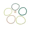 Conjunto de Tobilleras de Concha de Estrella de Mar Bohemia Transfronteriza con Cuentas de Arroz de Colores Tobillera de Estrella de Mar con Cuentas Estilo Playa para Mujeres
