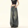 Jeans Rectos Sueltos Lavados Desgastados Estilo Retro Americano para Mujer Otoño Nuevos Pantalones Casuales Sueltos de Pierna Ancha