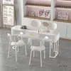 Mesa de Manicura y Silla Combinación Set Precio Especial Económico Individual y Doble Accesible Lujo Simple Estilo Ins Mesa de Manicura