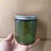 Copo de Vidro Colorido para Vela de Aromaterapia com Tampa de Alumínio, Pote de Vela de Boca Larga, Recipiente Artesanal para Fazer Velas, Copo de Vela Vazio à Prova de Luz