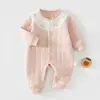 Enterizo para Bebé Estilo Otoño/Invierno Clase A para Niñas de Algodón Delgado Acolchado Tres Capas Cálido Lindo Bordado Body Ropa Exterior