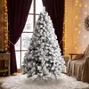 Árbol de Navidad Artificial de PVC Modelo Nuevo Transfronterizo Decoraciones Navideñas Adornos Grandes de Árbol de Navidad Flocado para Habitación de Hotel