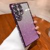 Funda con Brillo y Soporte Magnético Adecuada para Teléfono Samsung S26 Ultra S24 Galvanizada Tacto de Alta Gama Cobertura Total de Lente Anti-Caídas