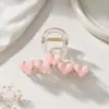 Pinza para el pelo con forma de corazón de gelatina para mujer, nuevo modelo 2026, pinza grande simple, accesorio para el pelo de alta gama para recogidos en la parte posterior de la cabeza, pinza de tiburón