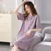 Pijama de Nuevo Estilo para Verano, Bata de Noche de Manga Corta para Mujer, Vestido Dulce de Dibujos Animados, Ropa de Casa para Exteriores