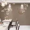 Papel de parede de flores e pássaros estilo chinês Papel de parede fotográfico de fundo antigo para sala de chá, restaurante, sala de aula de guzheng, centro de saúde e yoga estilo chinês