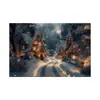 Banner de Renos Navideños Transfronterizos Bandera de Garaje de Papá Noel Tela Colgante para Fotografía Diseño de Fiesta Tela de Fondo Decorativa