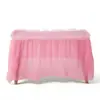 Mantel de Mesa Desechable con Falda Plisada | Cubierta de Mesa Impermeable de Plástico PE con Borde Fruncido | Mantel de Mesa de Color Sólido para Banquetes, Cumpleaños, Bodas y Decoración de Fiestas