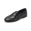 Novos Mocassins Femininos, Novos Sapatos de Couro Slip-On para Primavera e Outono, Estilo Britânico, Sapatos Rasos de Corte Profundo, Novos Sapatos Individuais Femininos