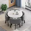 Mesa de comedor plegable que ahorra espacio para uso doméstico en apartamentos pequeños, juego de mesa y sillas para reuniones en tiendas, mesa redonda de recepción para ocio