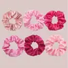 Tecido de Sading Amazon Transfronteiriço Elástico Grande para Cabelo Corda Rosa para Cabelo Cor Sólida Europeia e Americana Corda Simples para Cabelo Acessórios de Cabelo