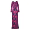 Atacado Vestido Longo Tricô Jacquard Abstrato Chique Europeu e Americano 2026 Nova Moda Roupas Femininas Elegantes