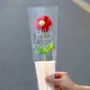 Dia do Professor Flor de Lã Pom-pom Flor Vermelha Lã Feita à Mão Tricô Buquê de Flor Única Produto Acabado Presente Criativo Produto Acabado Atacado