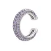 Joia com fivela de pérola microincrustada com diamante colorido clipe de osso da orelha zircônia colorida brincos de clipe de orelha simples cobre banhado a ouro 18K VE131