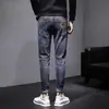 Jeans de marca de moda para hombre de verano y otoño 2023 Pantalones de lápiz ajustados elásticos para hombre Pantalones casuales juveniles estilo coreano para hombre