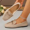 Zapatos planos sencillos y casuales para mujer, con diseño sin cordones, disponibles en estilos europeos y americanos, en tallas grandes y aptos para todas las estaciones.