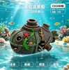 Accesorios para Paisajismo de Acuarios Rocalla de Resina Tanque de Peces Decoración Acuática Paisaje Acuático Escondite Montaña Tanque de Reptiles Velero Azul