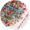 Cuentas de vidrio de colores mezclados al azar, con baño luminoso, cuentas de arroz esmerilado de color sólido, accesorios para pulseras de cuentas DIY