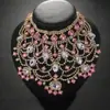 Colar Geométrico Multicamadas de Luxo Transfronteiriço Europeu e Americano Exagerado Diamante Colorido Strass Corrente para Clavícula Acessórios de Vestido Colar