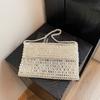Bolso de Cuentas Hecho a Mano Transfronterizo para Mujer Nuevo Diseño Nicho Bolso Tejido Moda Verano Clutch de Perlas Bolso de Axila