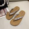 Atacado nova moda de verão vestuário ao ar livre tudo-em-um chinelo de dedo com clipe salto baixo chinelo sandália de praia plana antiderrapante feminina