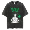 Camiseta lavada de anime transfronterizo MobPsycho100, ropa urbana para hombre, moda casual retro gráfica Harajuku