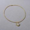 Retro Elegante Lujo Ligero Industria Pesada Alta Calidad Metal Latón Chapado Oro Verdadero 18k Moneda de la Suerte Anillo Pulsera Collar Mujer