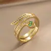 Anillo Exquisito Super Brillante de Circonita para Niñas, Lujo Accesible y Anillo de Apertura Ajustable de Gama Alta, Baño de Oro Real Simple