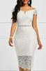Vestido de Encaje para Mujer Transfronterizo, Elegante Vestido Midi Bodycon Ajustado de Verano con Cuello en V
