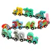 Tren Magnético de Madera de Colores para Niños, Tren Magnético de Números, Bloques de Construcción Cognitivos de Color y Número para Bebés, Juguete de Ensamblaje